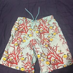 Colorful Coral Print Swim Shorts